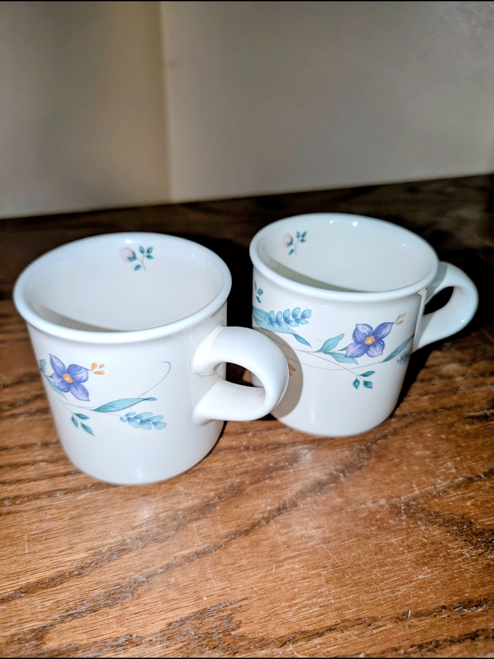 Pfaltzgraff April White Floral Ceramic Mugs - Set of 4